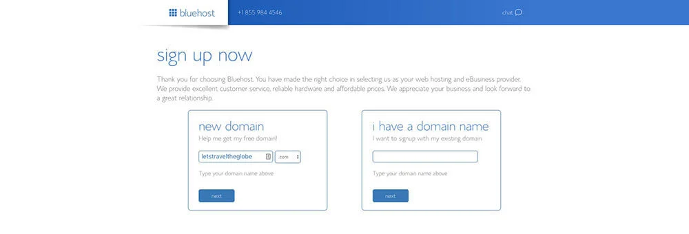 bluehost sign up